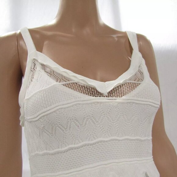NEW SANDRO Womens Two Layer Jessie Knit Maxi Dress White Size 6 - Picture 2 of 12